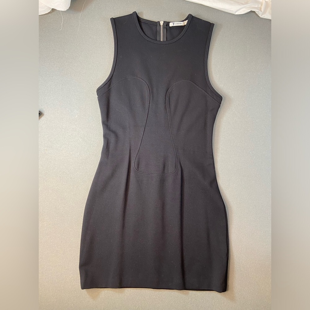 Alexander Wang‎ Black Sleeveless Mini Sheath Dress Stretch Size Large